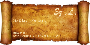 Szőts Lóránt névjegykártya