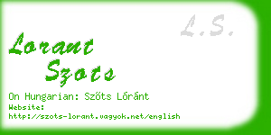 lorant szots business card